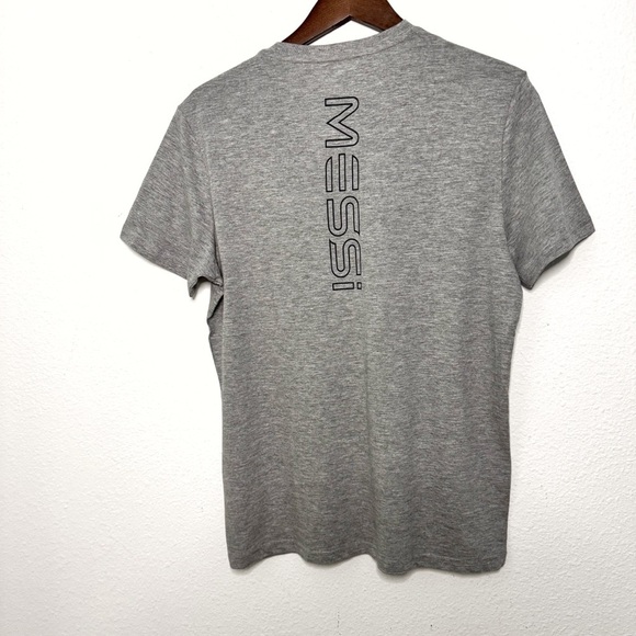 Messi authentic big logo soccer player gray Tshirt size M NWT - Picture 5 of 8